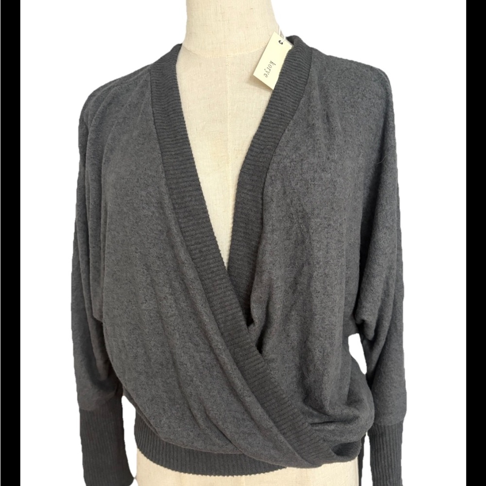 Zara Gray Wrap Sweater for Women